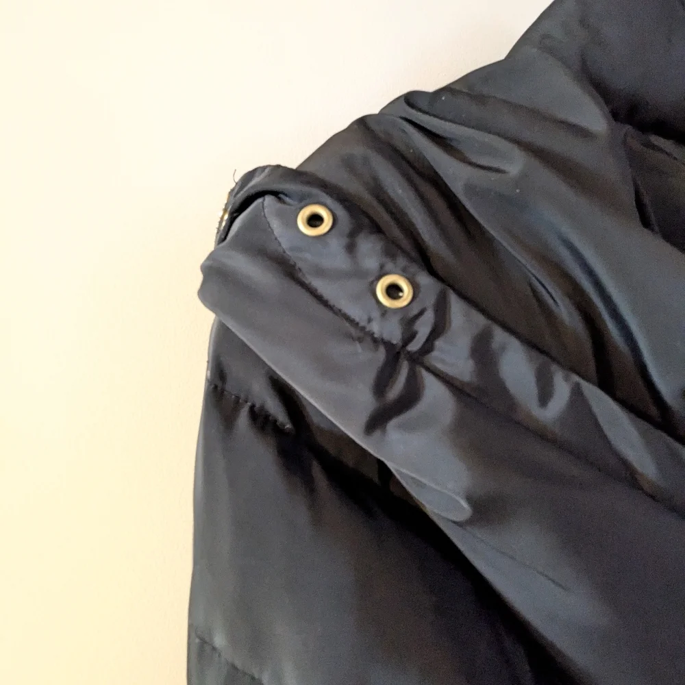 Cole Haan Bib Insert Down and Feather Fill Coat Black Petite Small - Picture 7 of 9